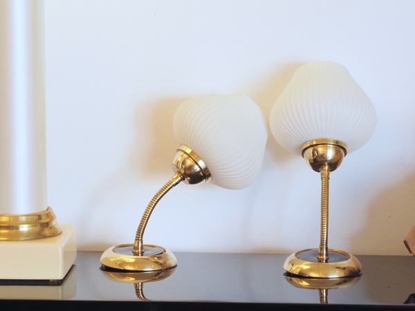 Duo d'appliques tulipe en laiton