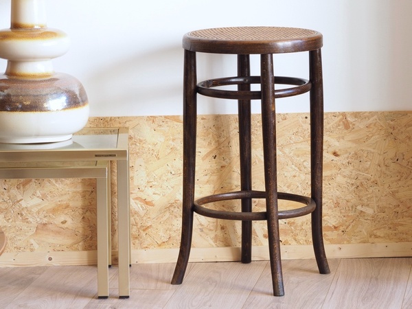 Tabouret haut de bar cannage FISCHEL