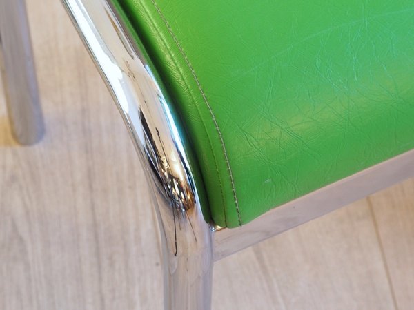 Tabouret ou repose-pied vert pomme vintage