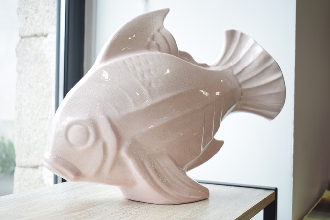 Poisson ART DECO en céramique signé LEJEAN