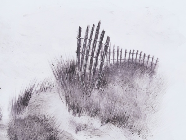 BCCJ AQUARELLES Monochrome dans les dunes de Pen Bron