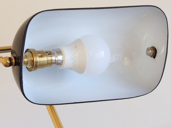 Lampe de banquier/notaire/bibliothèque noir marbre et laiton