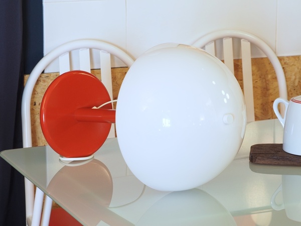 Grande lampe champignon ALUMINOR rouge
