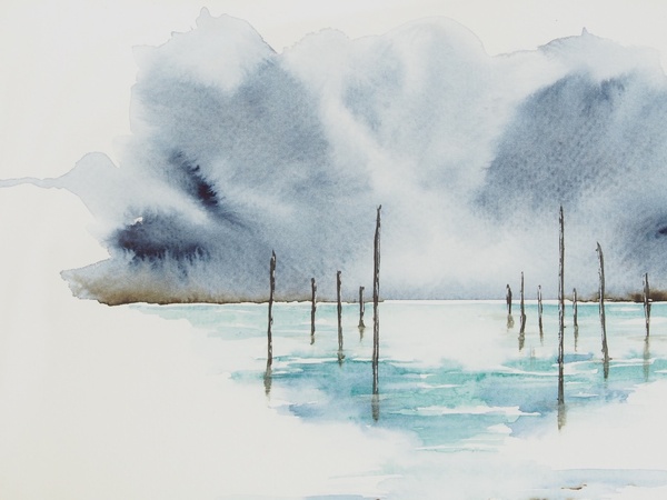 BCCJ AQUARELLES Ciel d'orage sur les Pignots