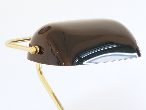 Lampe de banquier/notaire/bibliothèque noir marbre et laiton